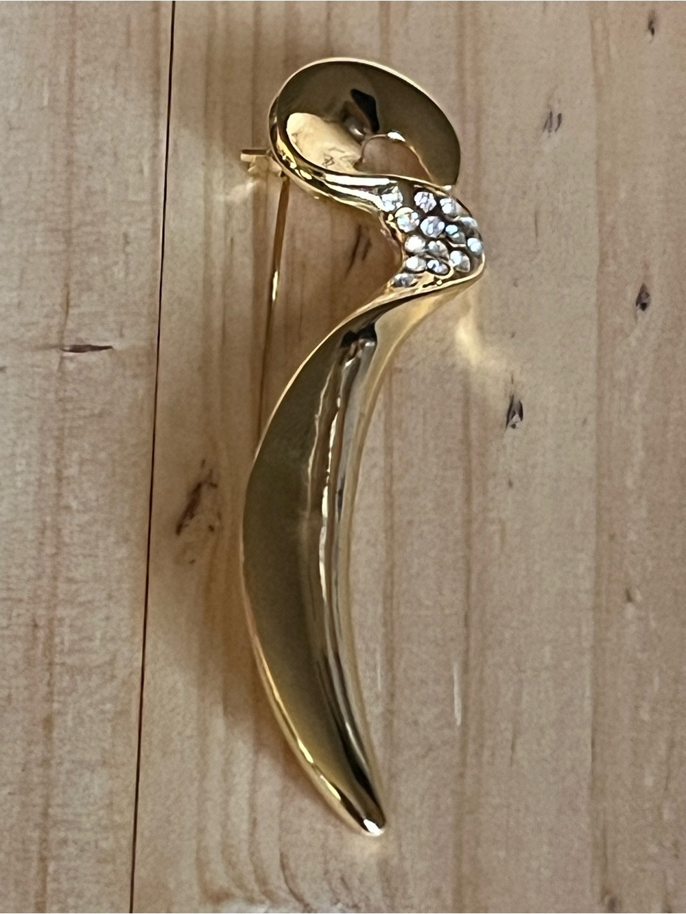 Abstract Gold Tone Brooch